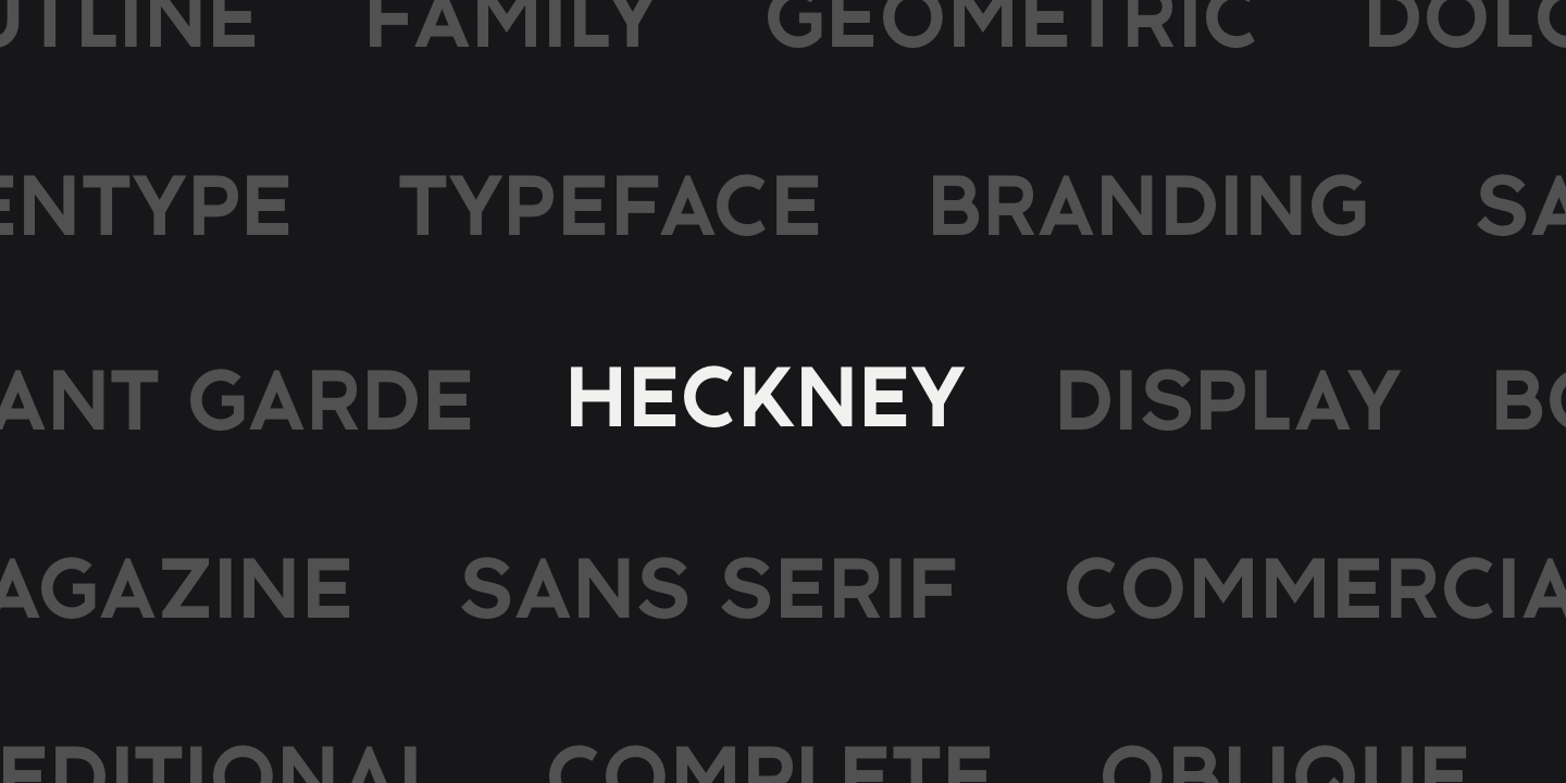 Przykład czcionki Heckney 20 Ultra Light
